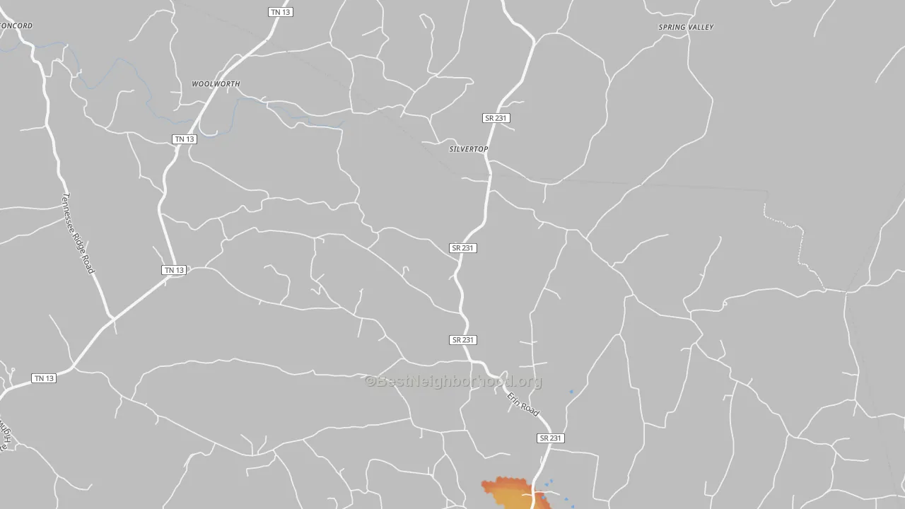 Bike Grade map of Silvertop, TN
