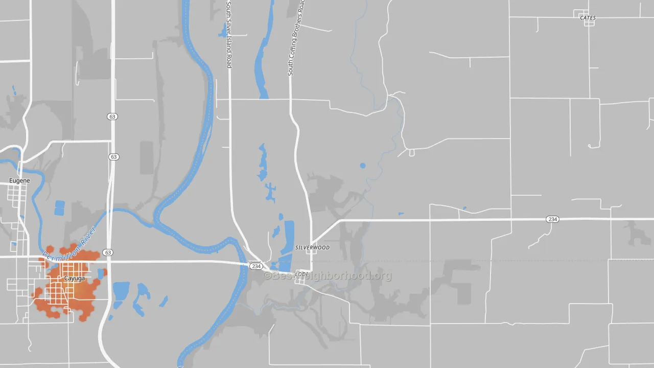 Bike Grade map of Silverwood, IN