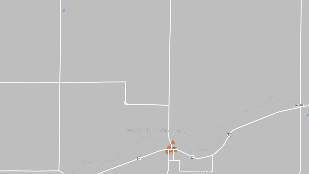 Bike Grade map of Simla, CO