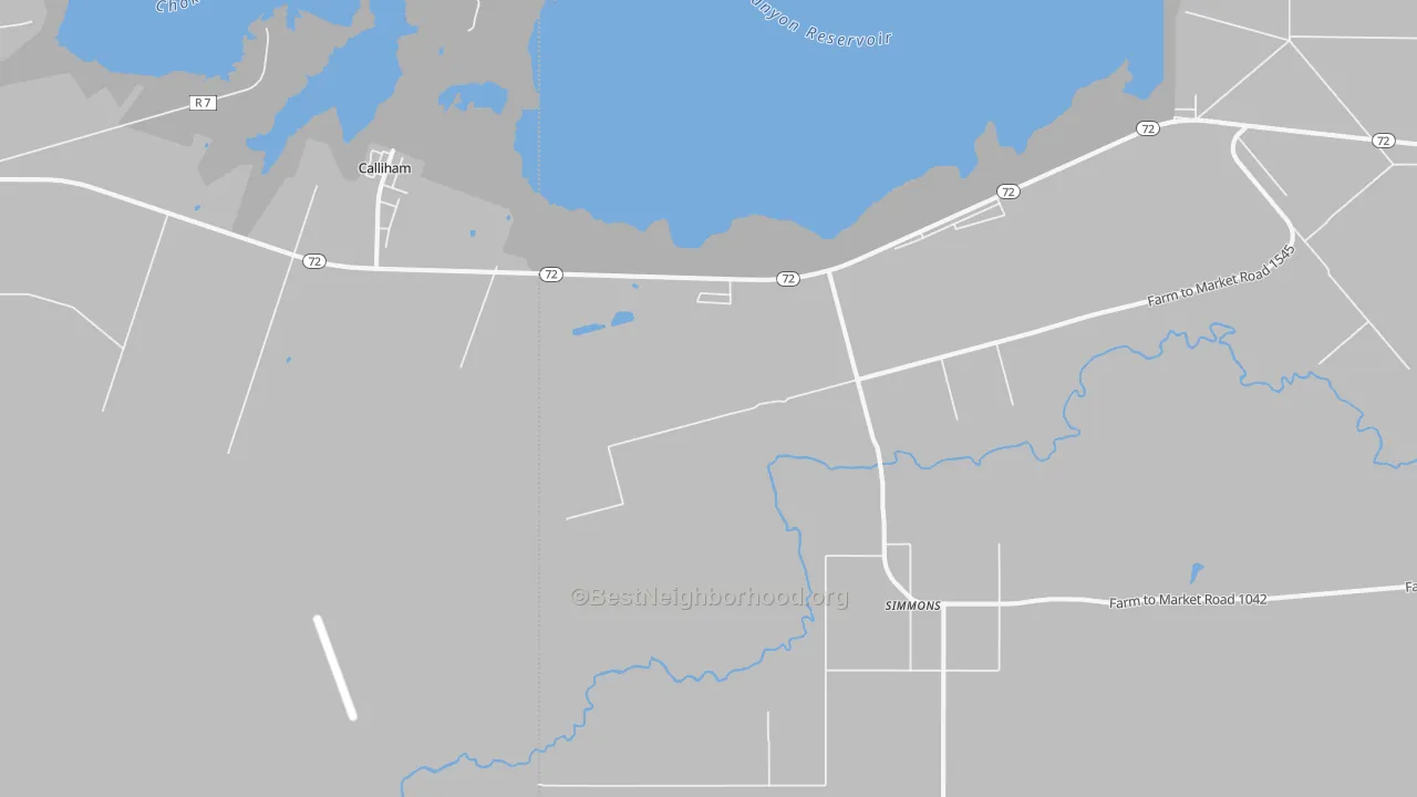 Bike Grade map of Simmons, TX