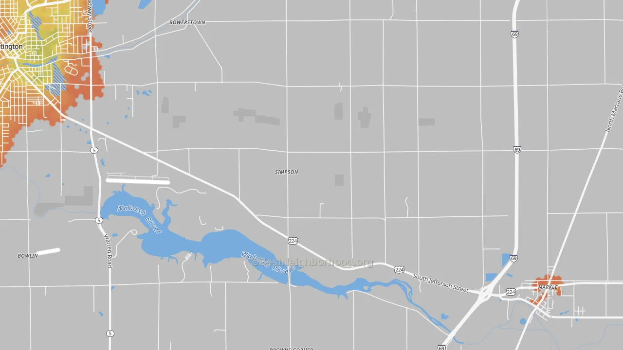 Bike Grade map of Simpson, IN