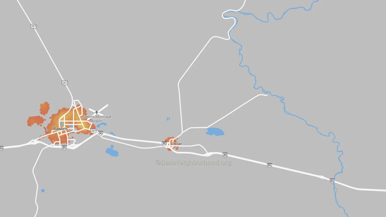 Bike Grade map of Sinclair, WY