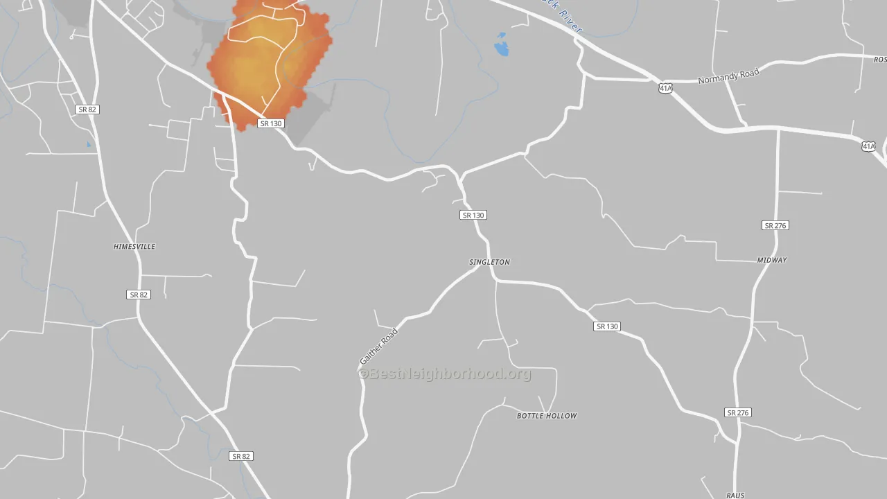 Bike Grade map of Singleton, TN