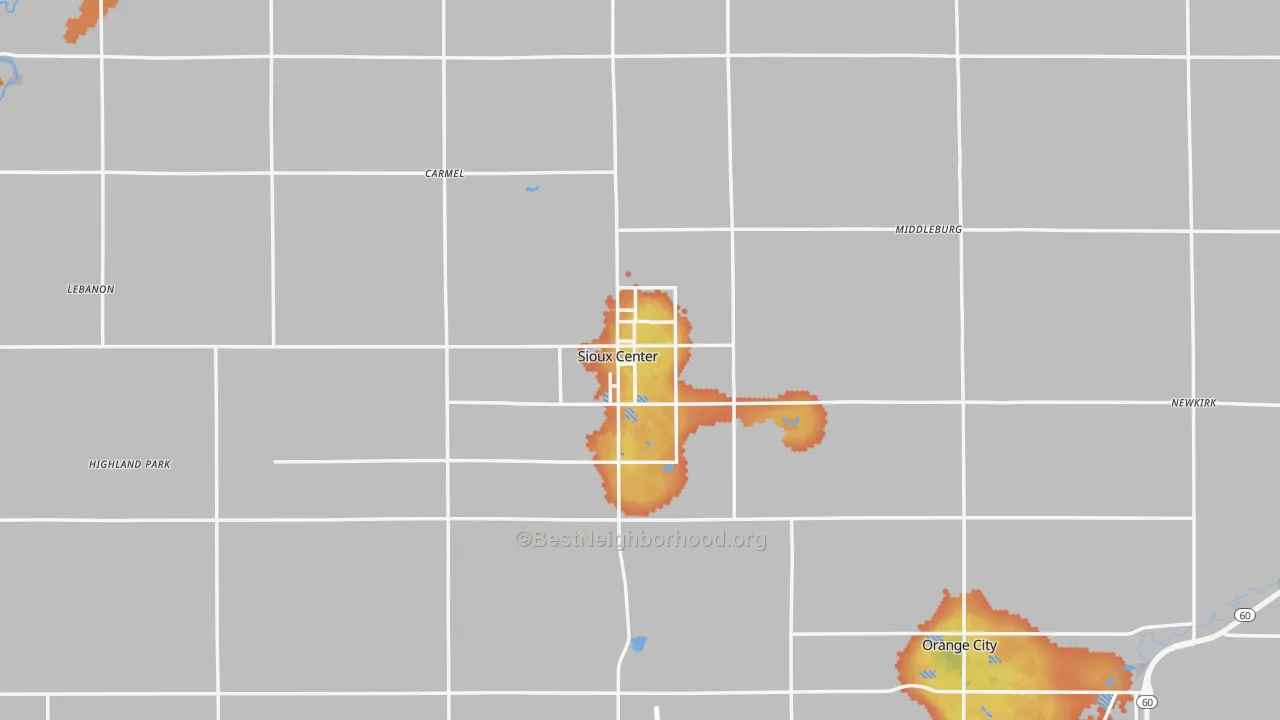 Bike Grade map of Sioux County, IA