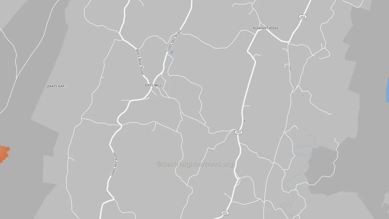 Bike Grade map of Sipes Mill, PA