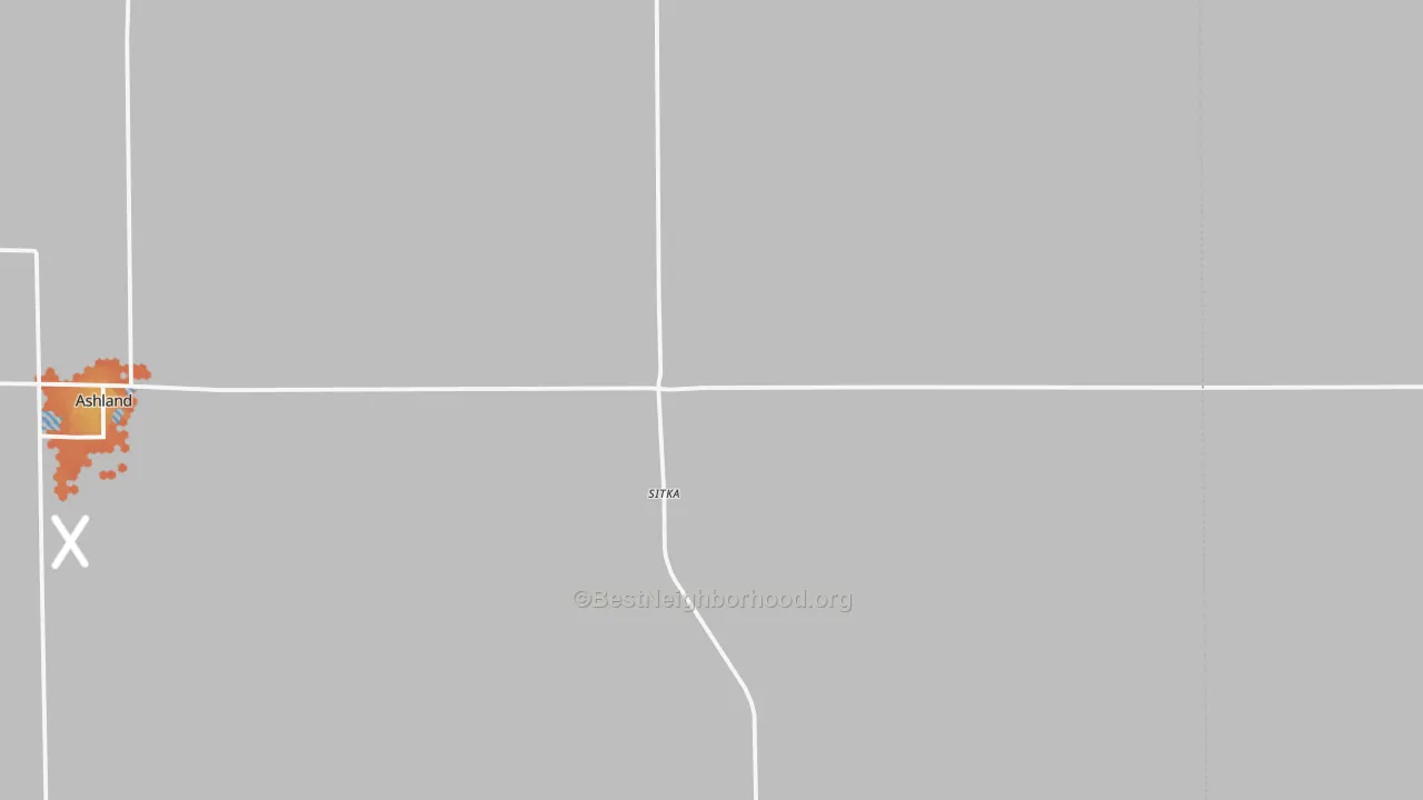 Bike Grade map of Sitka, KS