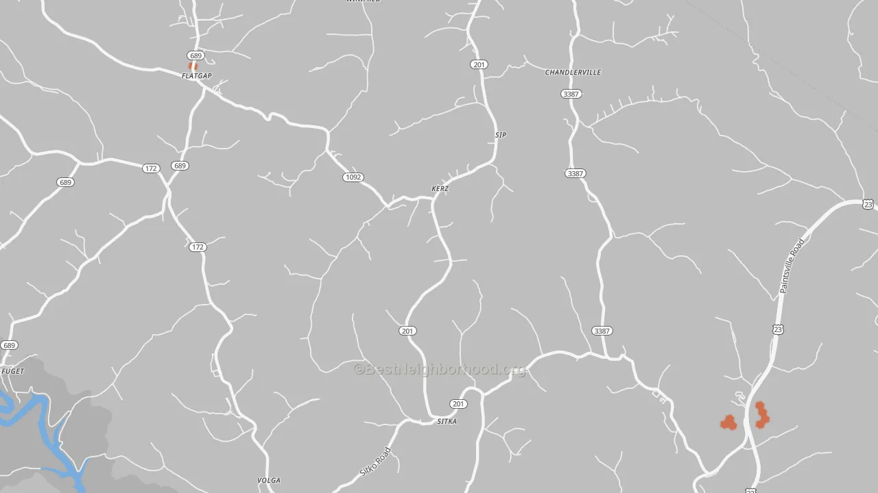 Bike Grade map of Sitka, KY
