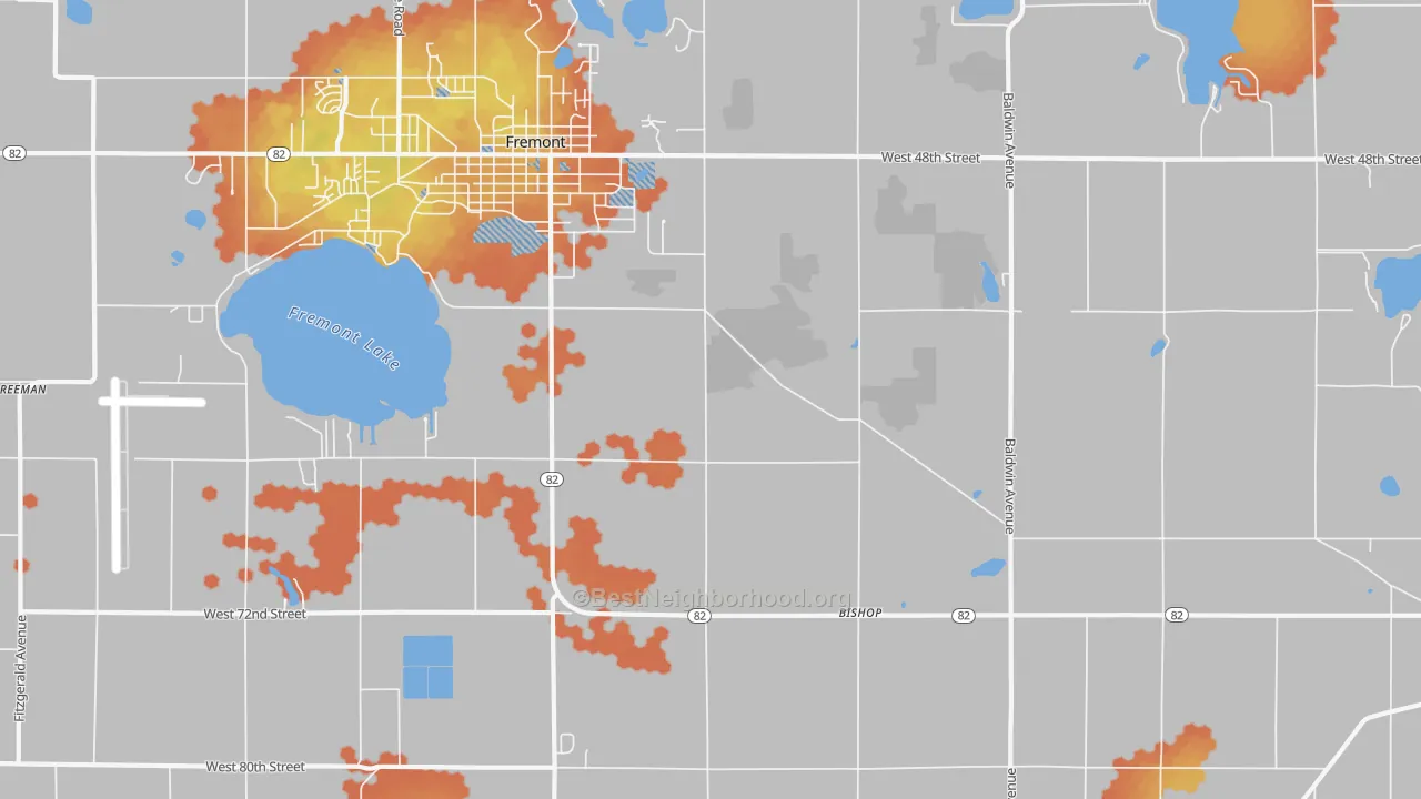 Bike Grade map of Sitka, MI