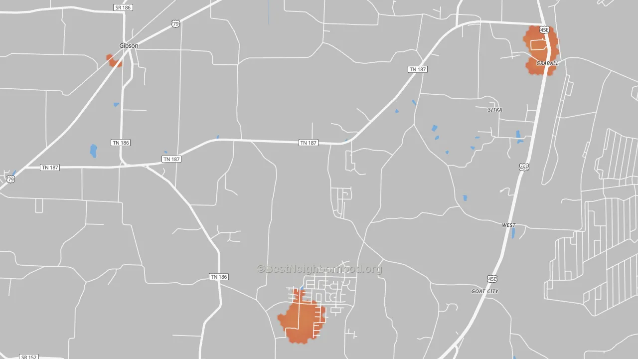 Bike Grade map of Sitka, TN