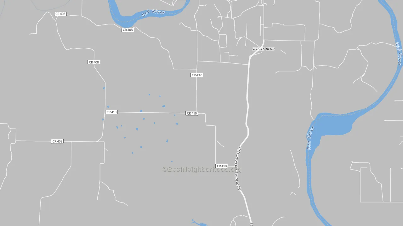 Bike Grade map of Sivells Bend, TX