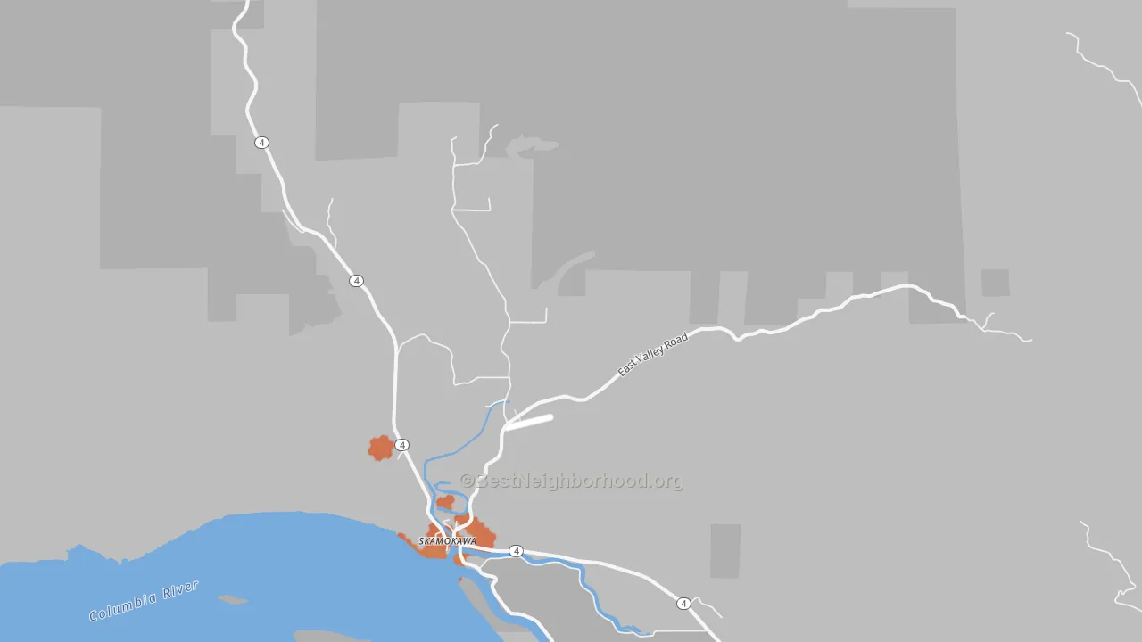 Bike Grade map of Skamokawa, WA
