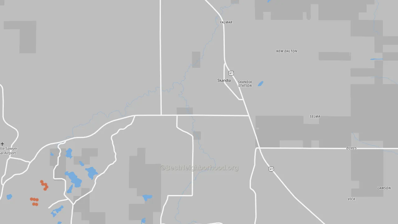 Bike Grade map of Skandia, MI