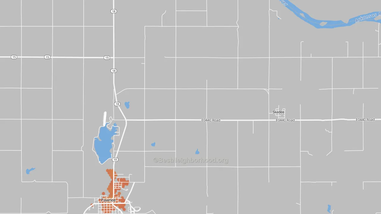 Bike Grade map of Skedee, OK