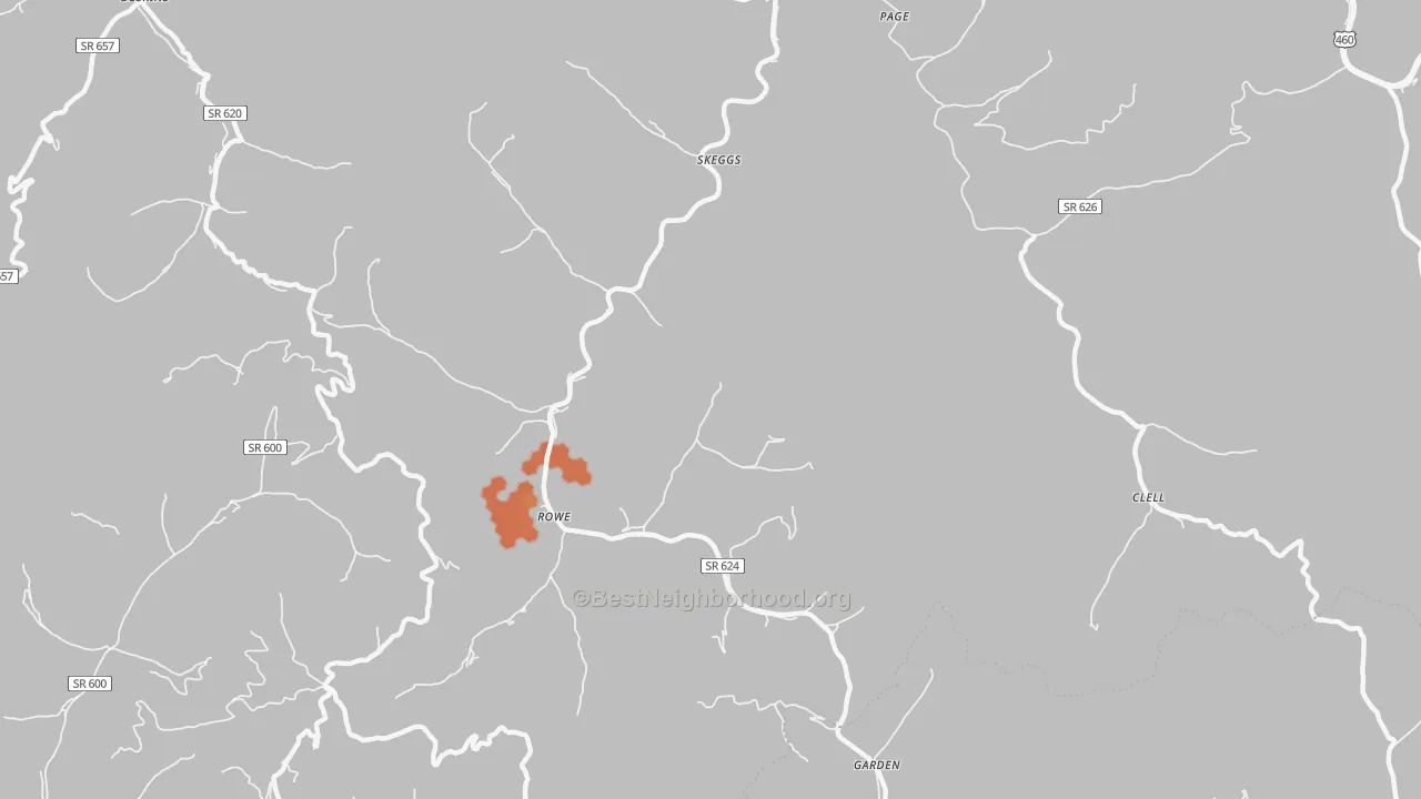 Bike Grade map of Skeggs, VA