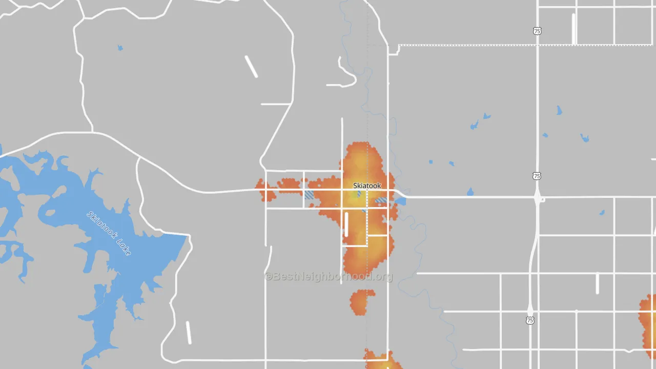 Bike Grade map of Skiatook, OK