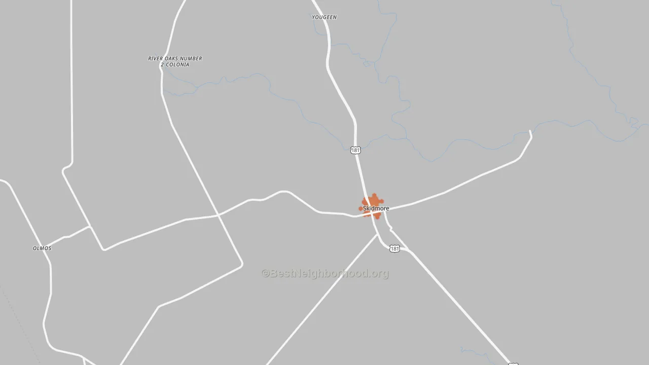 Bike Grade map of Skidmore, TX