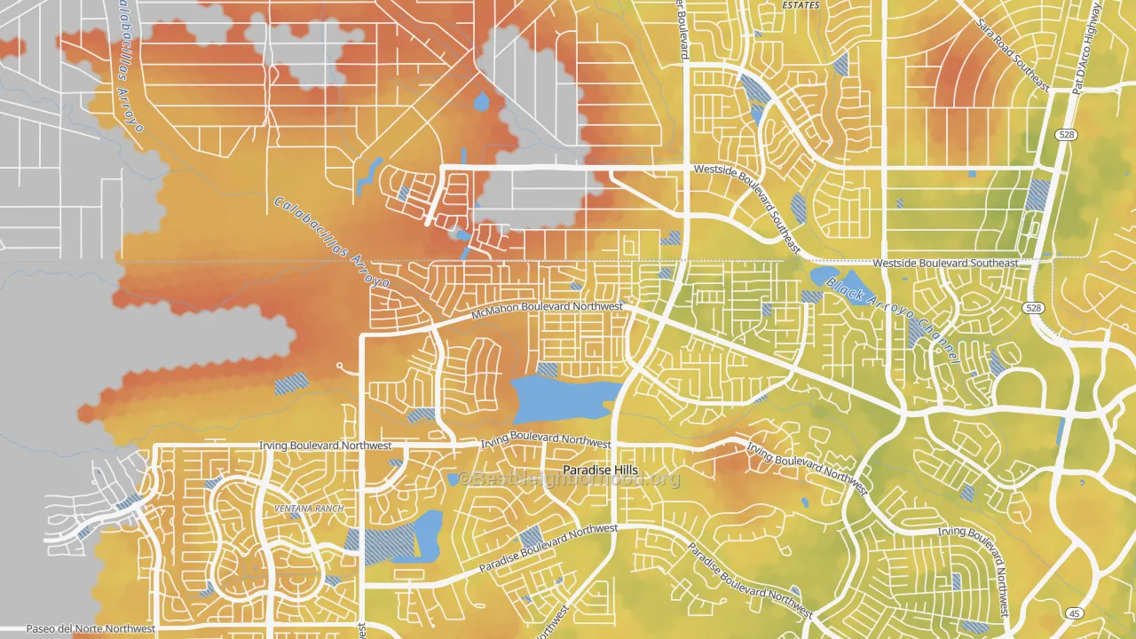 Bike Grade map of Skies West, Albuquerque, NM