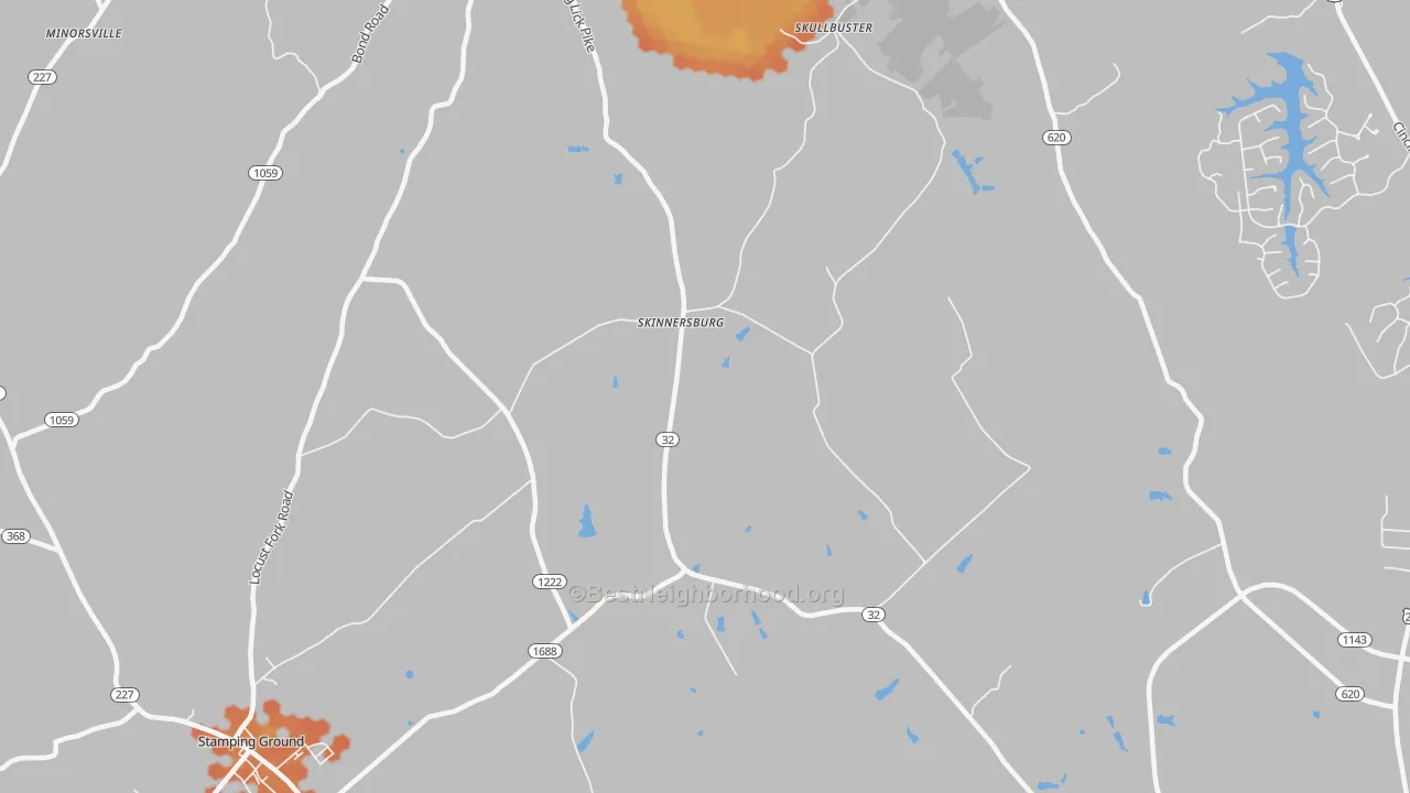Bike Grade map of Skinnersburg, KY