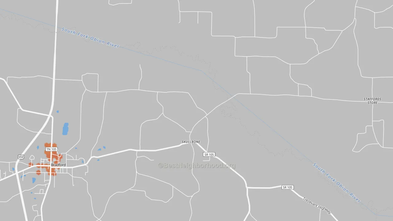 Bike Grade map of Skullbone, TN