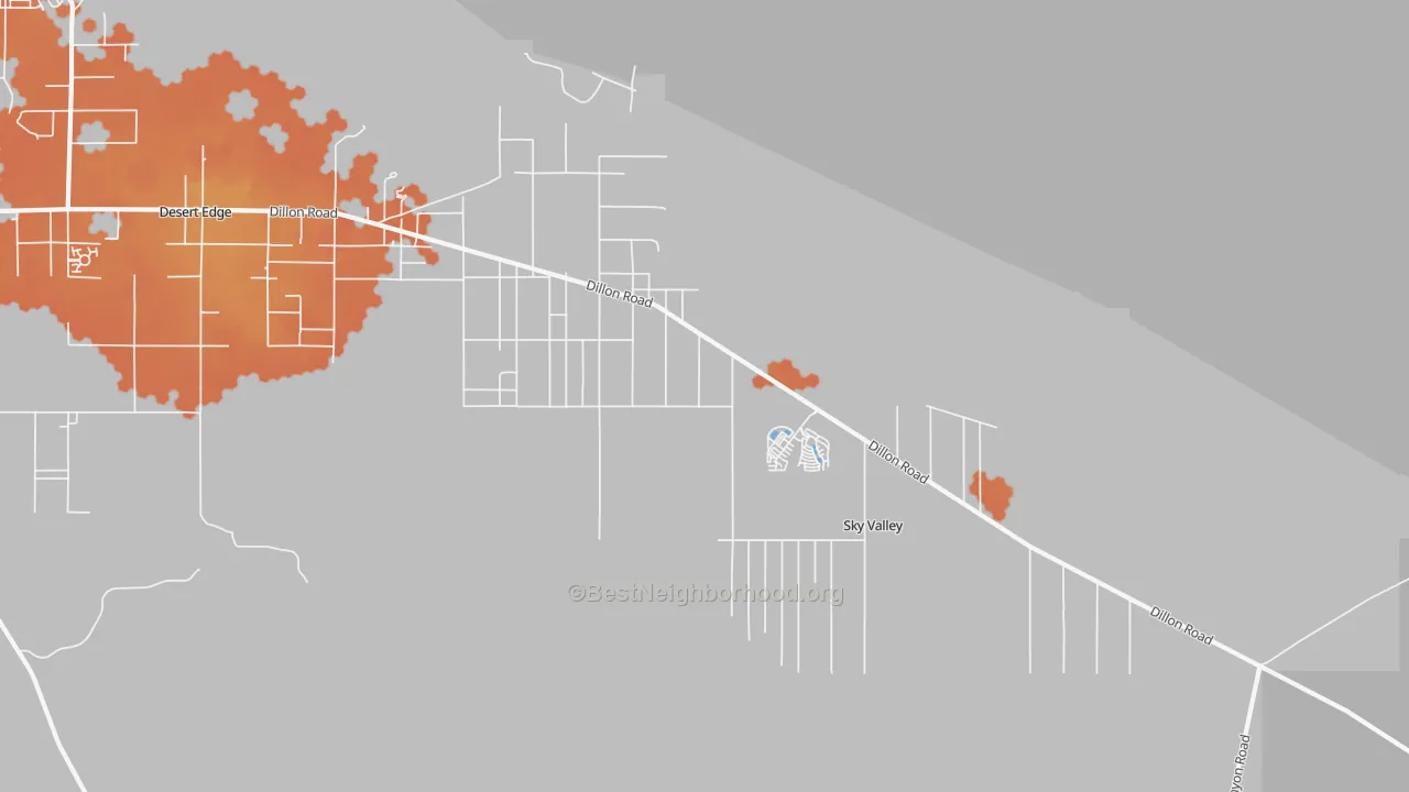 Bike Grade map of Sky Valley, CA