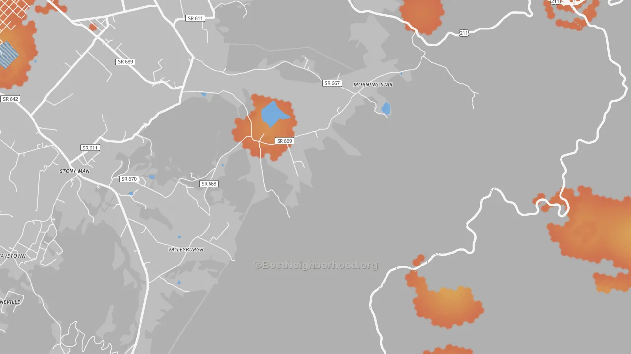 Bike Grade map of Skyland, VA