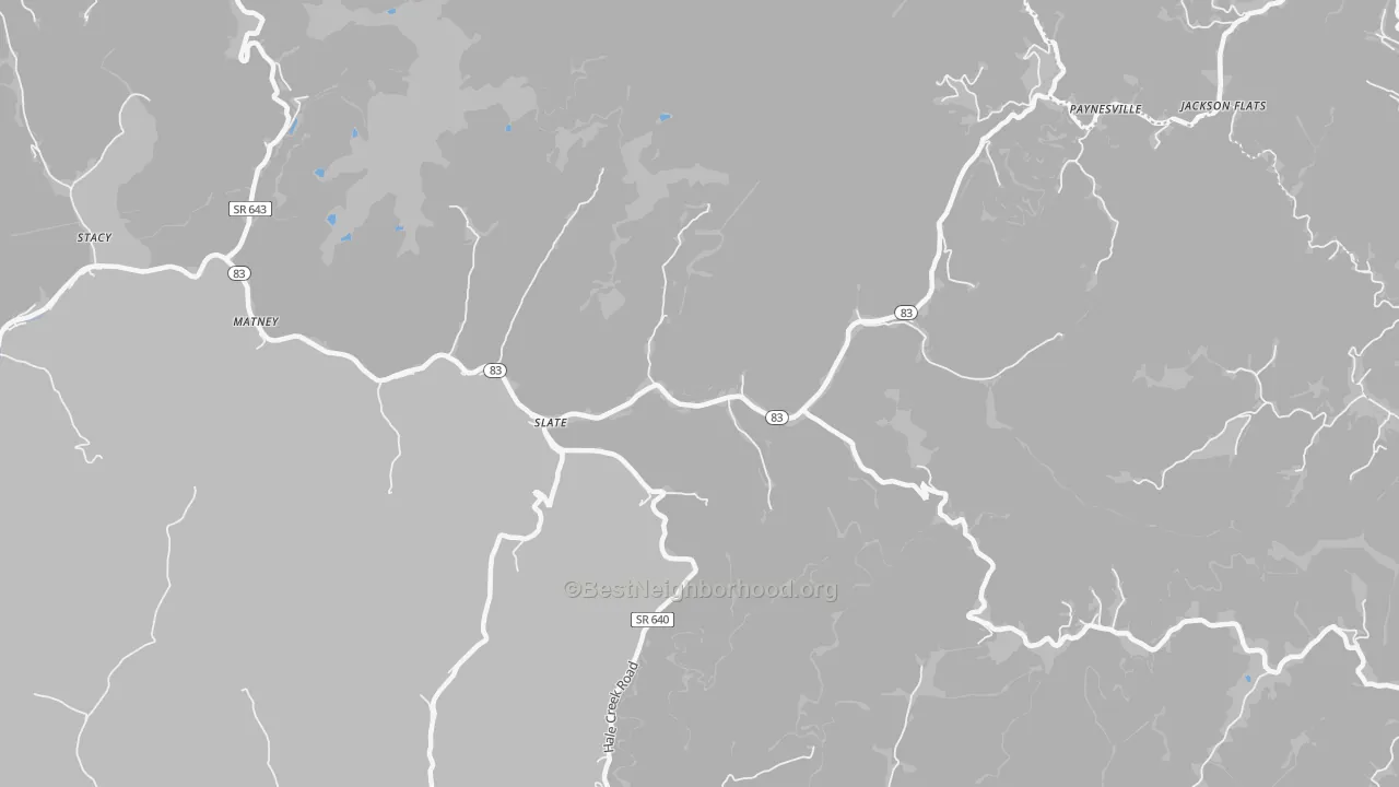 Bike Grade map of Slate, VA