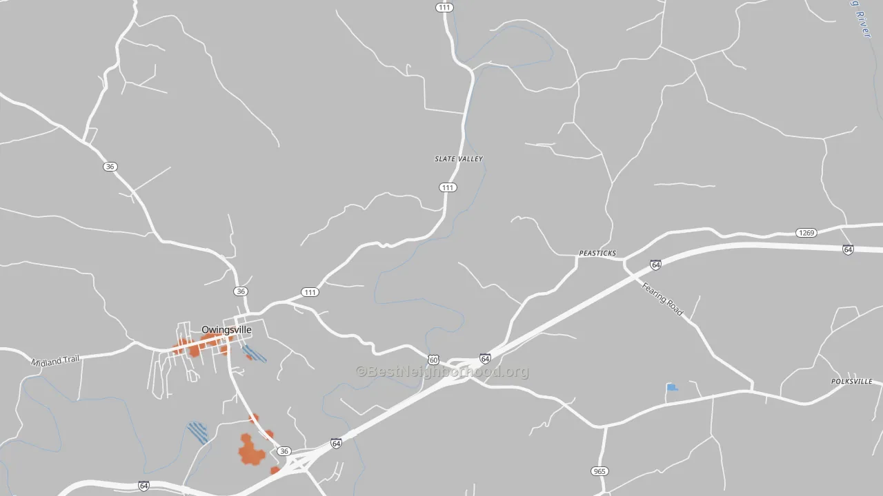 Bike Grade map of Slate Valley, KY