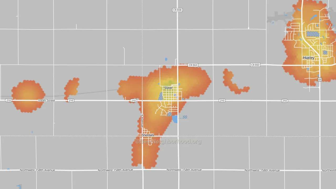 Bike Grade map of Slater, IA