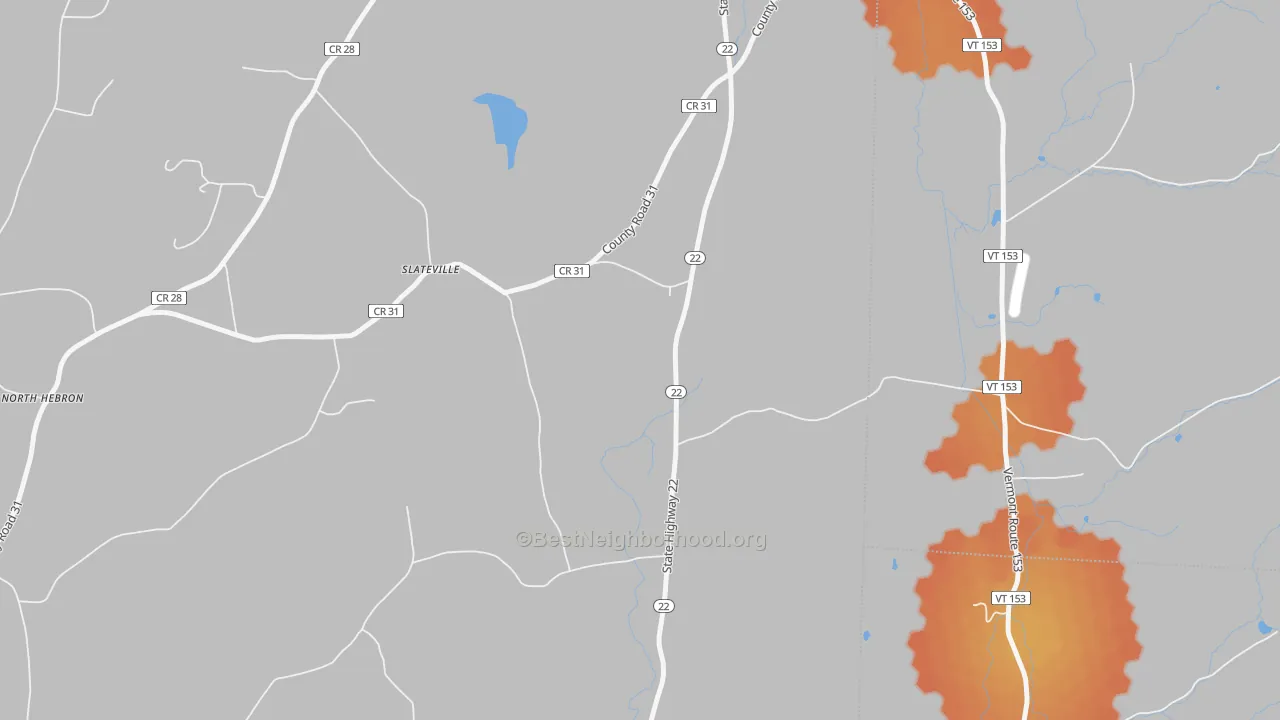 Bike Grade map of Slateville, NY