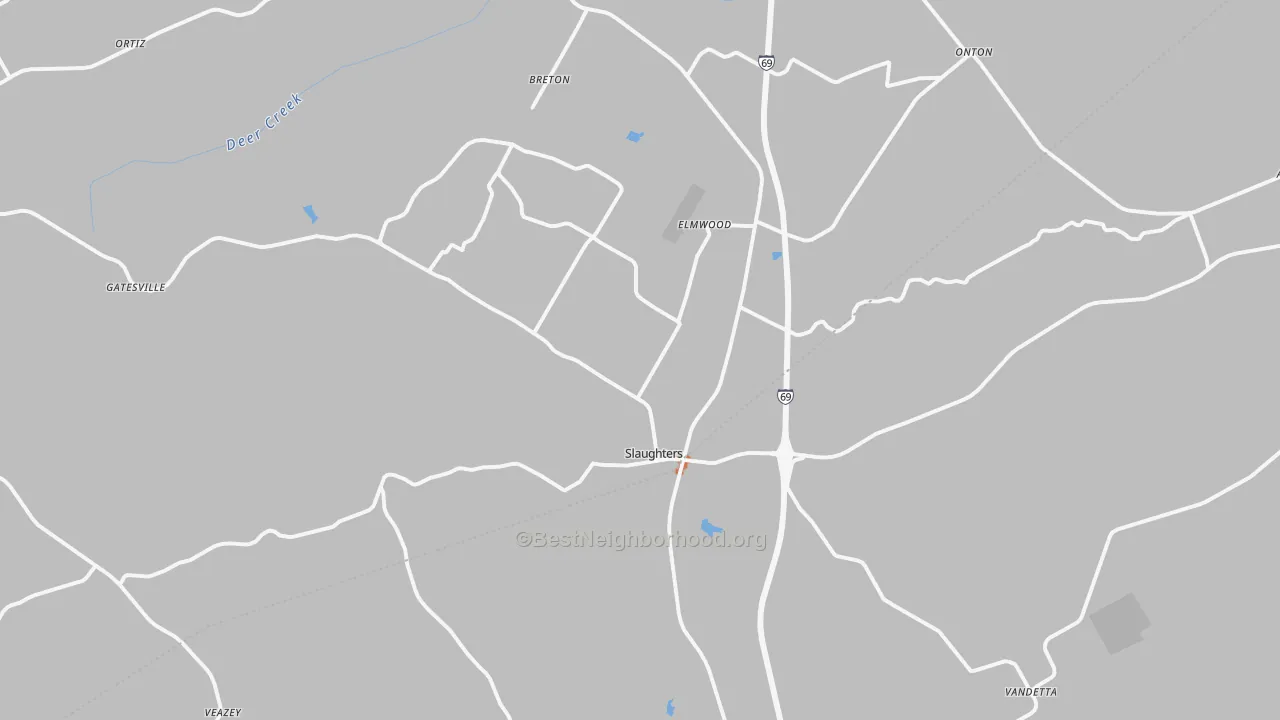 Bike Grade map of Slaughters, KY