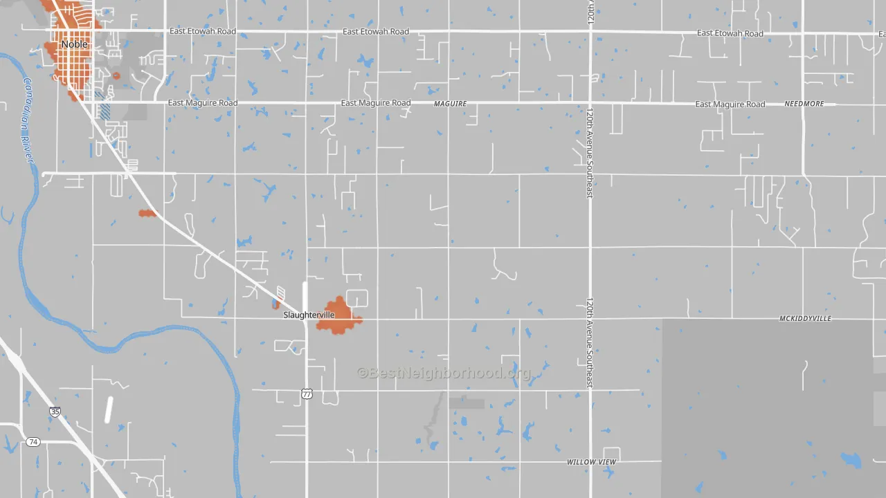 Bike Grade map of Slaughterville, OK