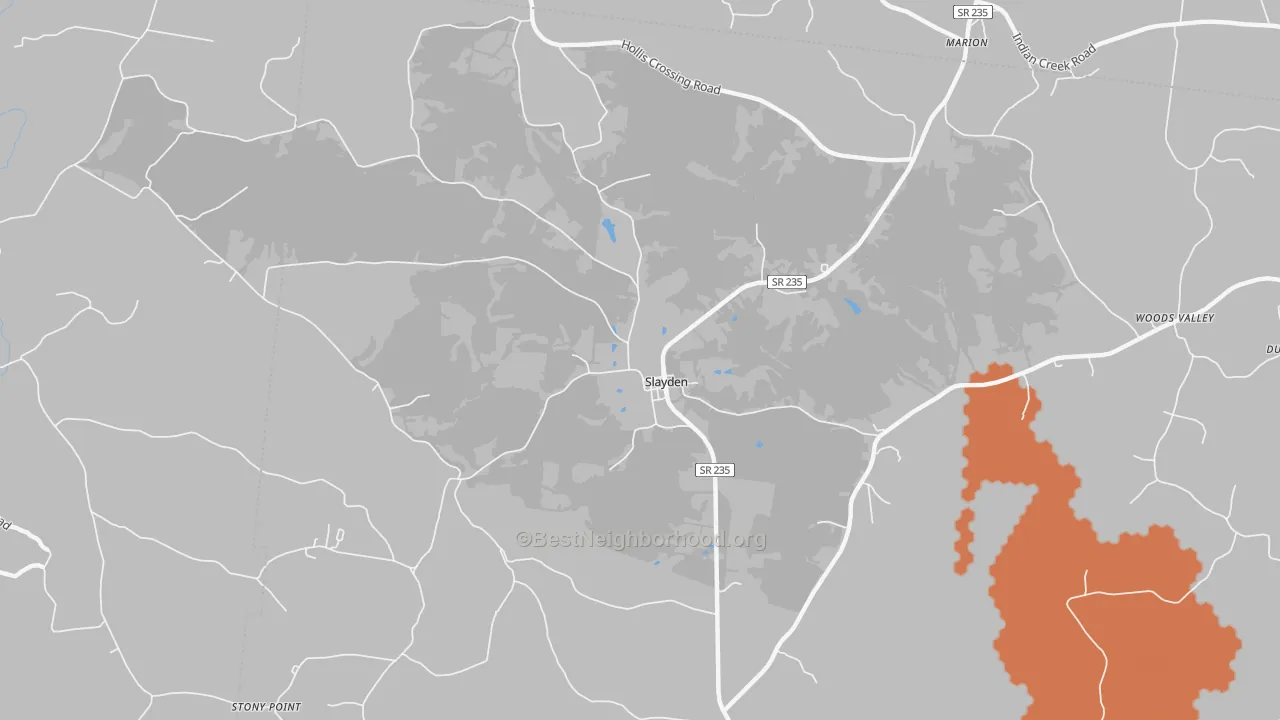 Bike Grade map of Slayden, TN
