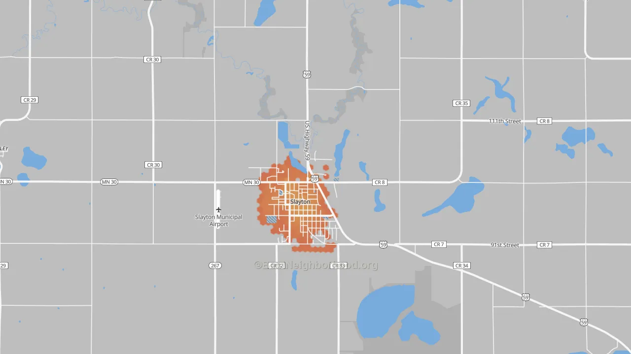 Bike Grade map of Slayton, MN