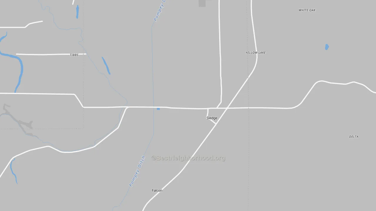 Bike Grade map of Sledge, MS