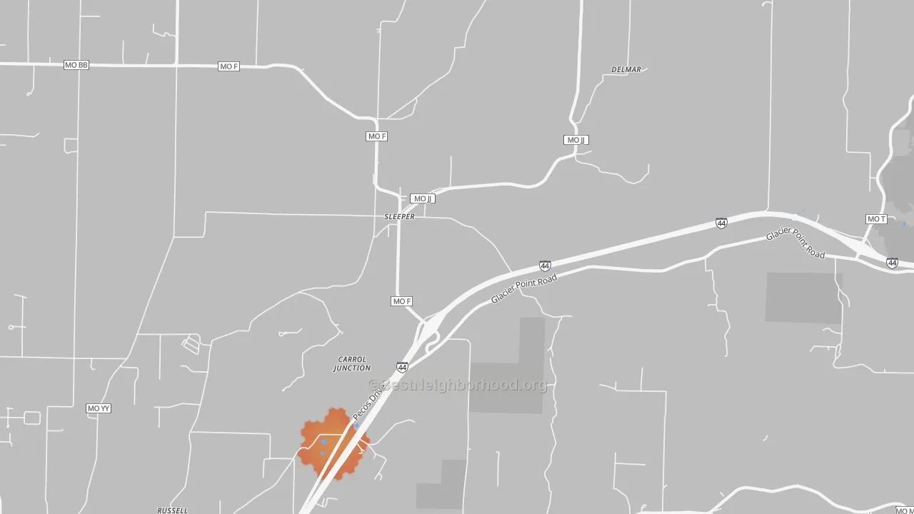 Bike Grade map of Sleeper, MO