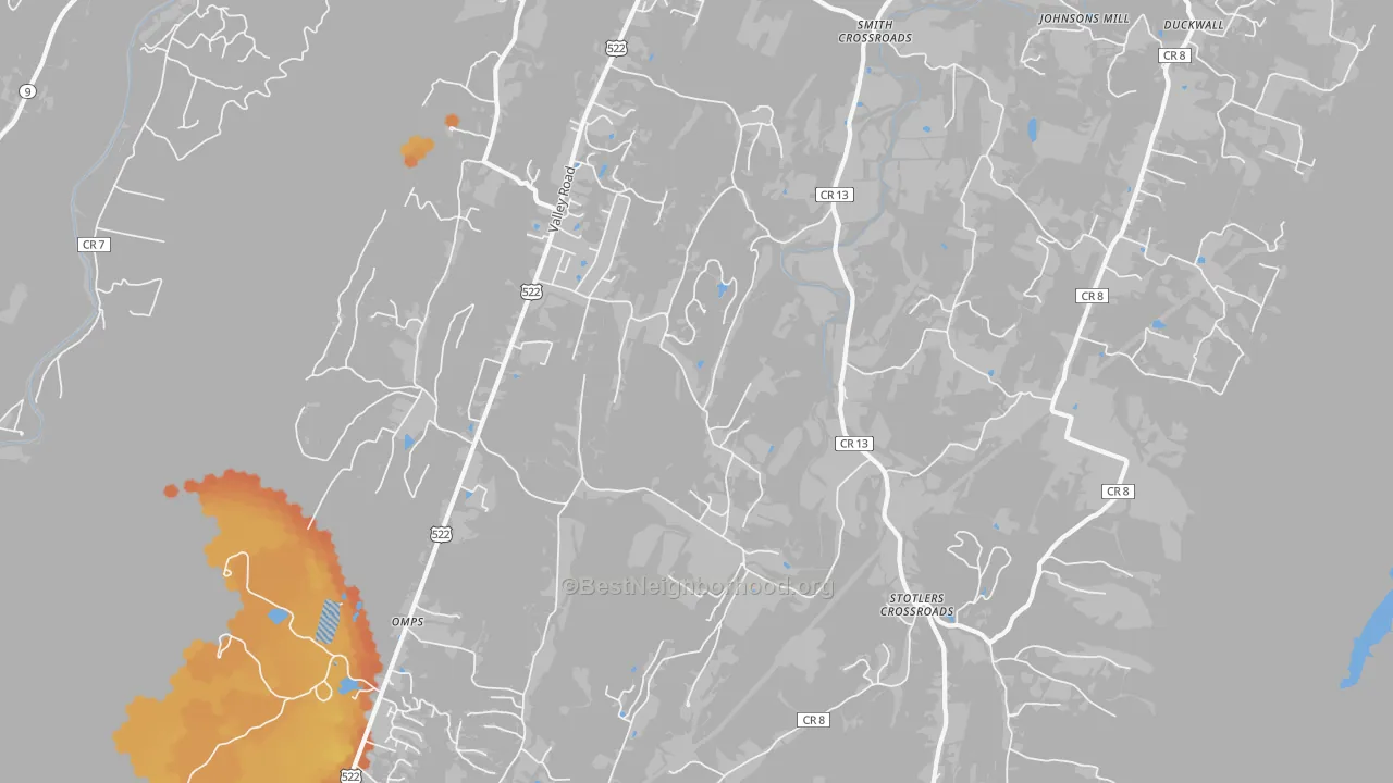 Bike Grade map of Sleepy Creek, WV