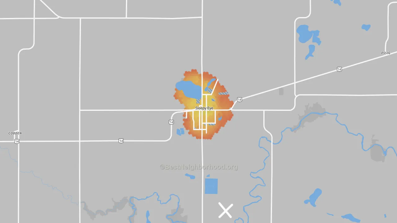 Bike Grade map of Sleepy Eye, MN