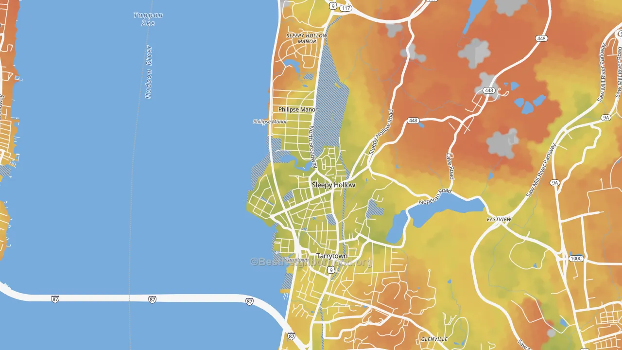Bike Grade map of Sleepy Hollow, NY