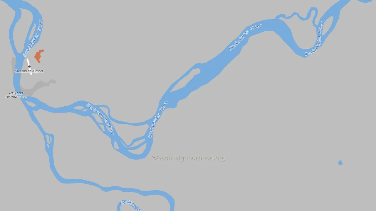 Bike Grade map of Sleetmute, AK