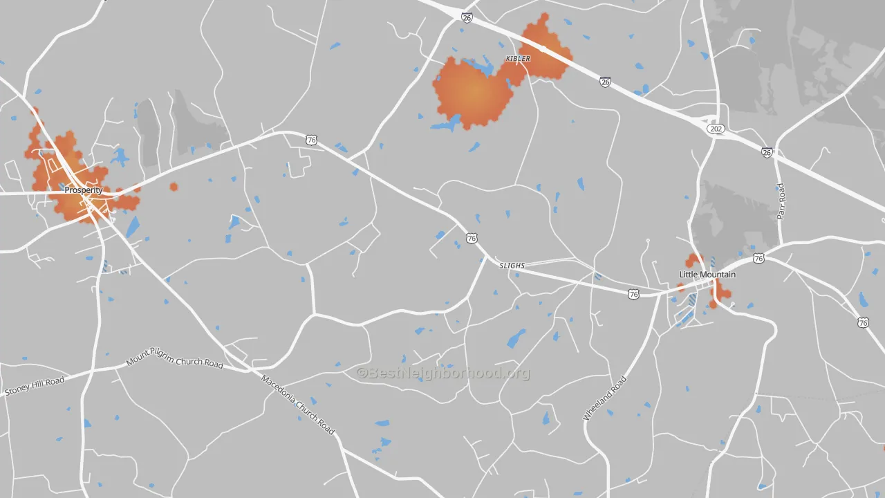 Bike Grade map of Slighs, SC
