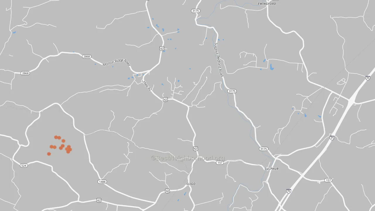 Bike Grade map of Sligo, KY