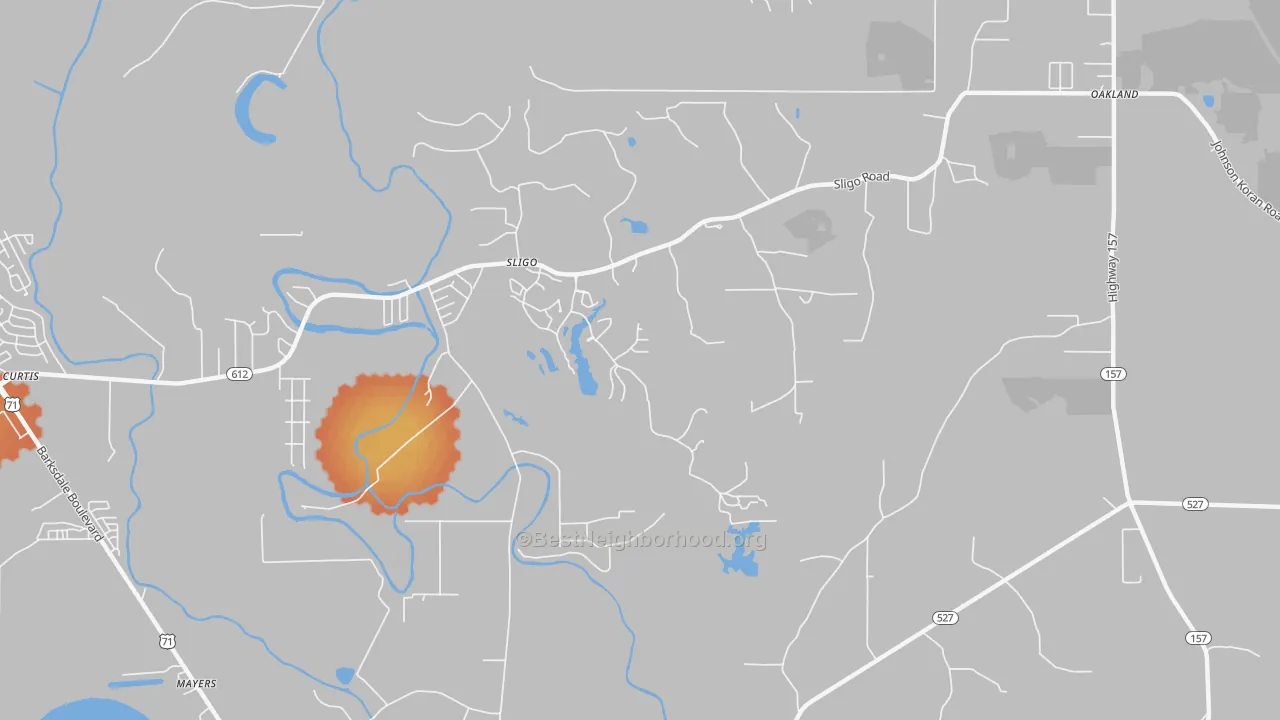 Bike Grade map of Sligo, LA