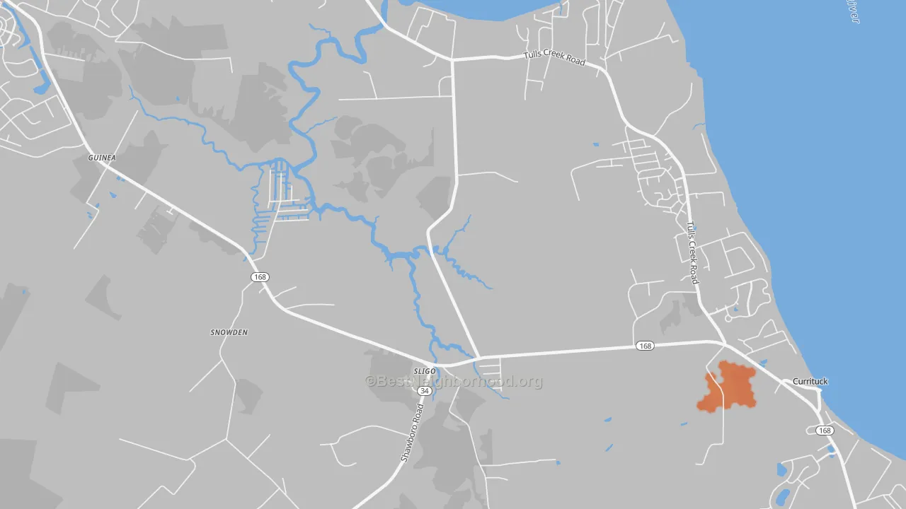 Bike Grade map of Sligo, NC