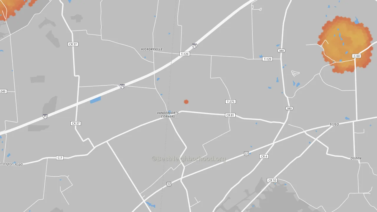 Bike Grade map of Sligo, OH