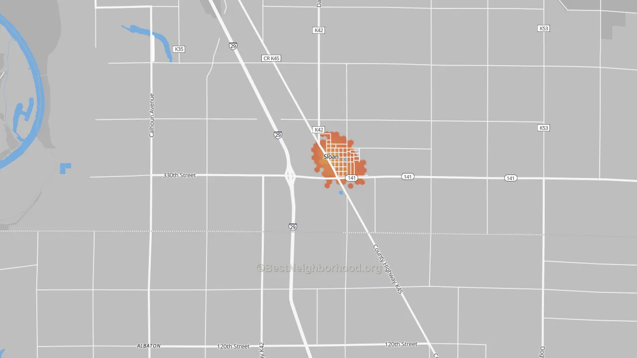 Bike Grade map of Sloan, IA