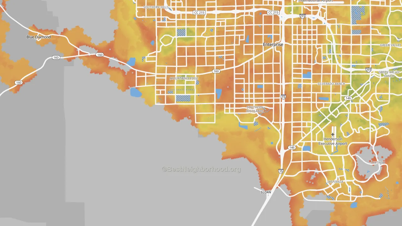 Bike Grade map of Sloan, NV