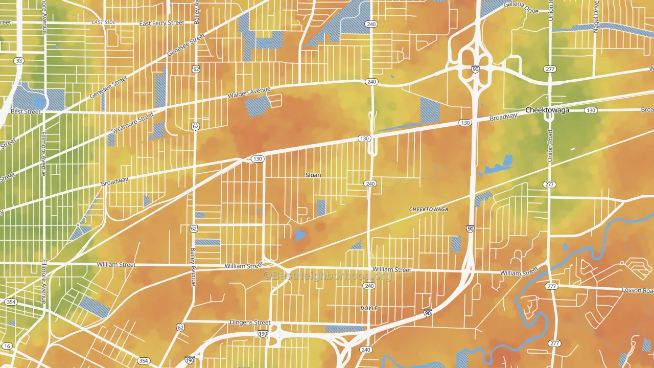 Bike Grade map of Sloan, NY