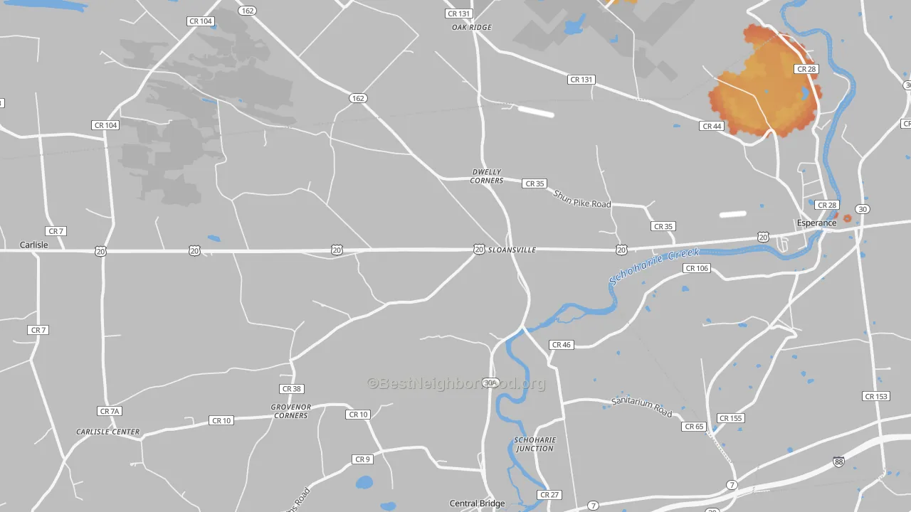 Bike Grade map of Sloansville, NY