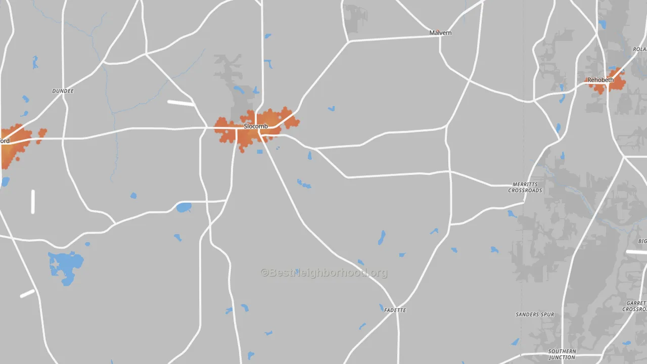 Bike Grade map of Slocomb, AL