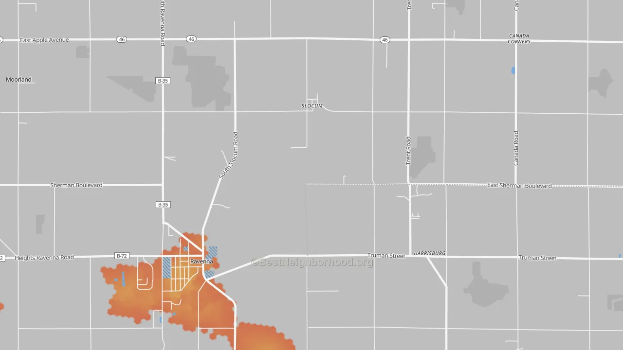 Bike Grade map of Slocum, MI